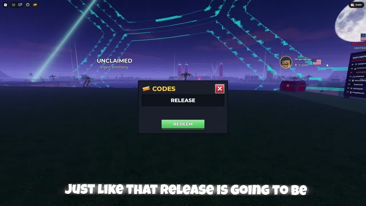 Code redemption window